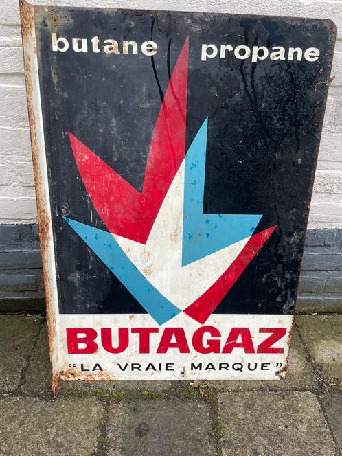 Antiek vintage emaille reclame uithangbord Butagaz Butaan, Antiek en Kunst, Antiek | Emaille, Ophalen of Verzenden