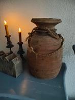 Landelijke houten pot., Huis en Inrichting, Woonaccessoires | Vazen, Ophalen of Verzenden, Overige kleuren, Overige materialen