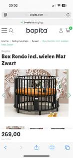 Bopita Zwarte Ronde Box incl Matras twv €100, Ophalen, Gebruikt