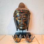 Groot boeddha hoofd op sokkel, Ophalen, Gebruikt