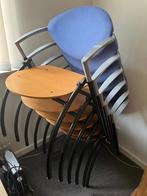 Zes stapelbare stoelen, Huis en Inrichting, Stoelen, Ophalen, Zo goed als nieuw, Vijf, Zes of meer stoelen, Metaal
