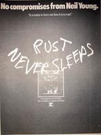 Paginagrote A3 advertentie NEIL YOUNG Rust Never Sleeps rele, Cd's en Dvd's, Ophalen of Verzenden
