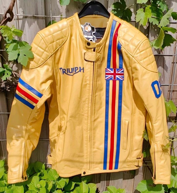 Hagelnieuwe leren Triumph Romero jas mt L, Kleding | Heren, Jassen | Zomer, Nieuw, Maat 52/54 (L), Bruin, Ophalen of Verzenden