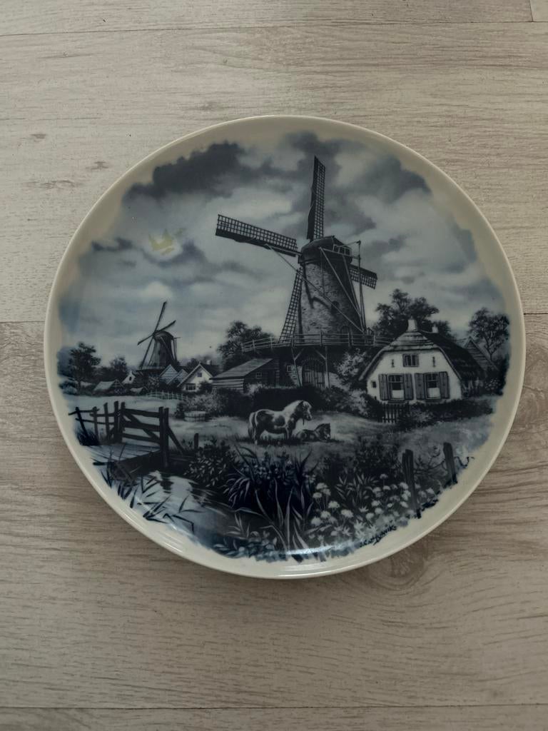 Delfts blauw bord - Ter Steege molen, Ophalen of Verzenden