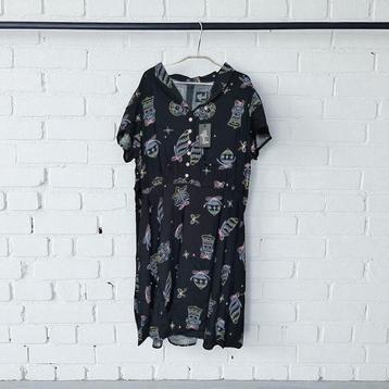 NWT Hell Bunny Jurk Maat 3XL Zwart Merry Midi Kerst beschikbaar voor biedingen