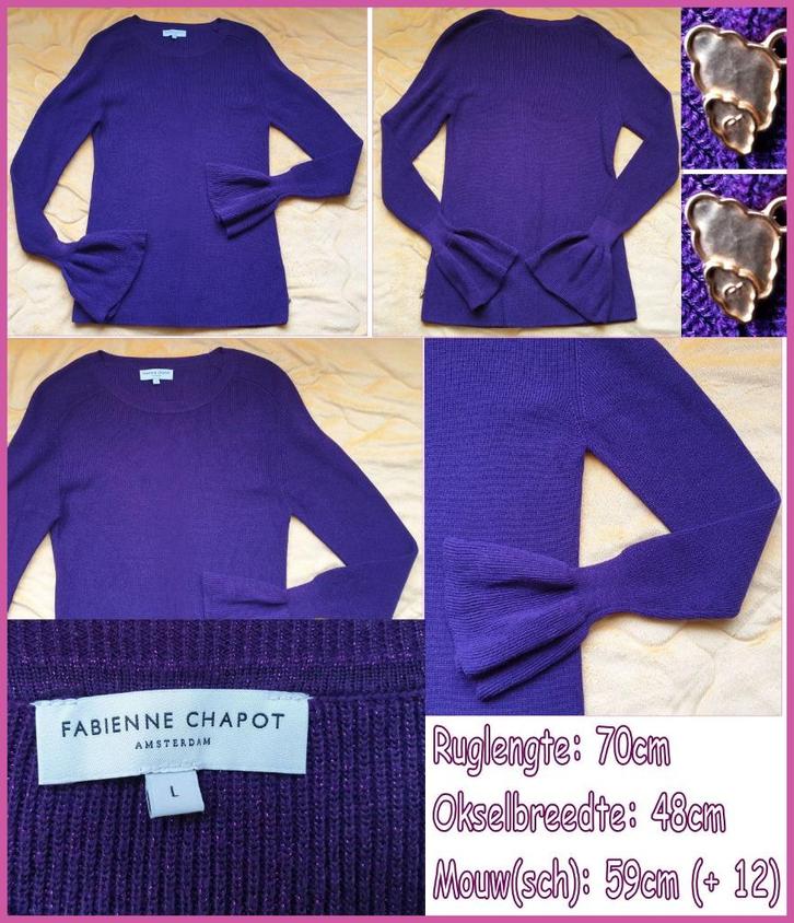 FABIENNE CHAPOT paarse trui maat L nieuw, Kleding | Dames, Truien en Vesten, Nieuw, Maat 38/40 (M), Paars, Ophalen of Verzenden