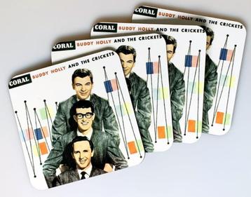4 coasters Buddy Holly & The Crickets beschikbaar voor biedingen