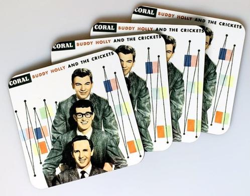 4 coasters Buddy Holly & The Crickets, Verzamelen, Muziek, Artiesten en Beroemdheden, Nieuw, Gebruiksvoorwerp, Ophalen of Verzenden