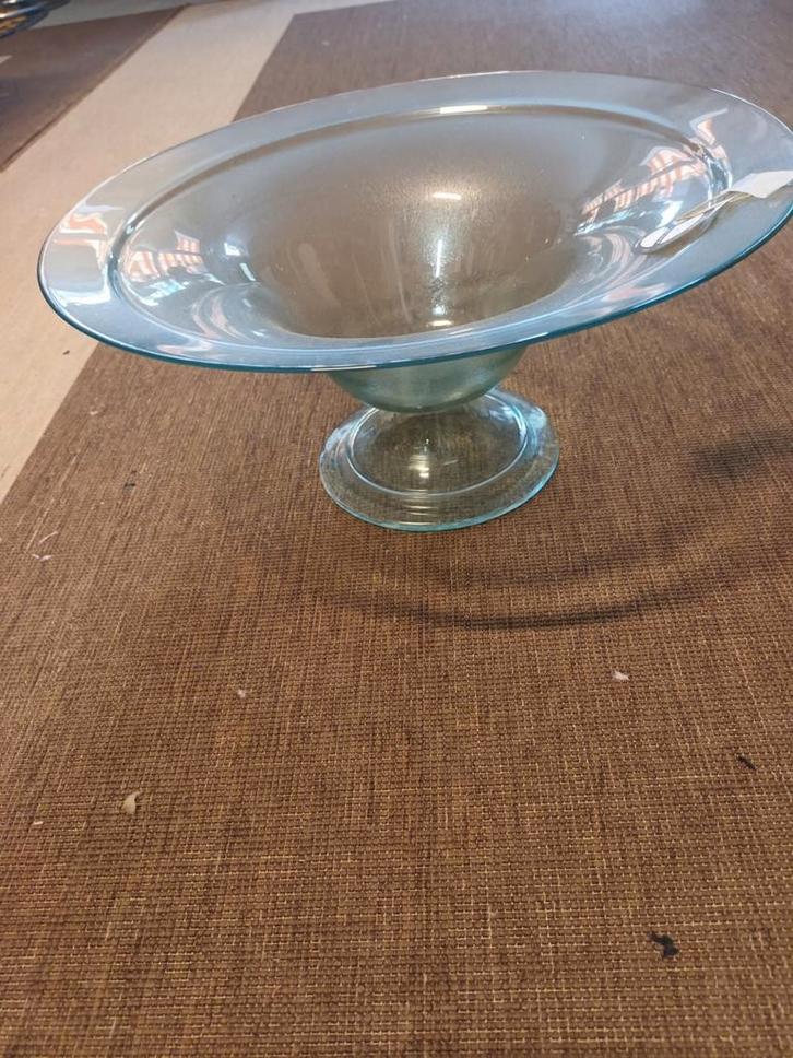 Glazen Schaal op Voet, Huis en Inrichting, Woonaccessoires | Schalen en Manden, Zo goed als nieuw, Schaal, Rond, Glas, Ophalen
