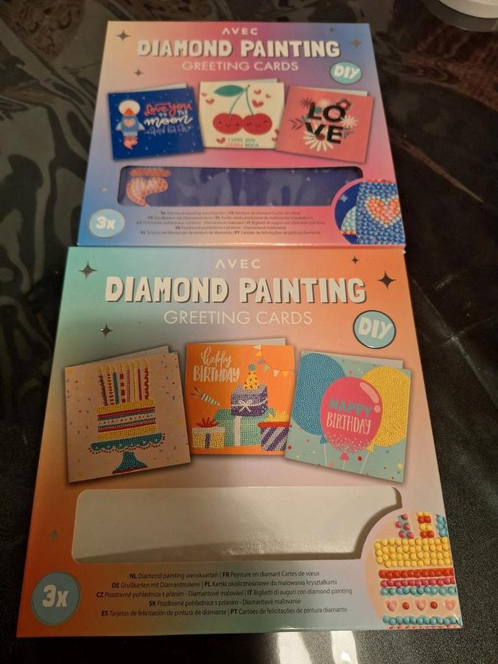 Diamond Painting Kaarten - 3 Stuks per Doos, Hobby en Vrije tijd, Knutselen, Nieuw, Knutselwerk, Ophalen