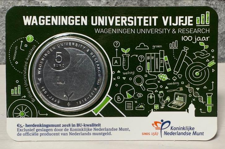 Wageningen Universiteit vijfje BU Coincard, Postzegels en Munten, Munten | Nederland, Losse munt, Euro's, Ophalen of Verzenden