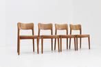 Set Vintage Deense massief teakhouten eetkamerstoelen, Ophalen, Hout, Vintage, Deens, Bruin