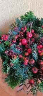 Kerststuk taartvorm 20 cm, Huis en Inrichting, Woonaccessoires | Kransen, Ophalen