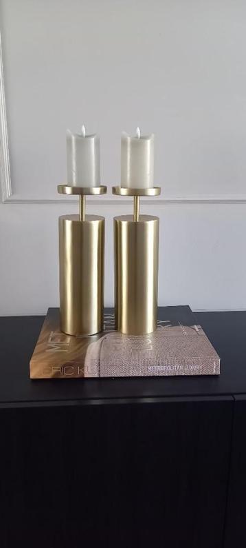 kersten Set van 2 kandelaars Sara  11x33  cm Goud beschikbaar voor biedingen
