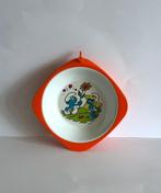 Schattig vintage Smurfen warmhoudbordje van kunststof., Gebruikt, Smurfen, Smurfen, Ophalen of Verzenden