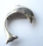 Prachtige grote Zilveren broche dolfijn, Ophalen, Zo goed als nieuw, Zilver, Zilver