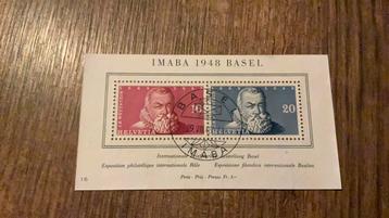 #97 Gestempeld blok Zwitserland 1948 beschikbaar voor biedingen