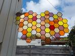 Tiffany glas in lood honingraat groot, Ophalen of Verzenden
