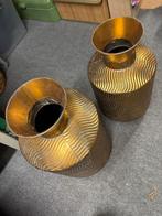 Goudkleurige Bloemen Vazen Set, Overige materialen, Gebruikt, Geel, Ophalen of Verzenden