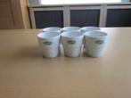 Campina 6 witte bekers groen logo D8cm H8cm, Huis en Inrichting, Keramiek, Overige typen, Ophalen of Verzenden, Zo goed als nieuw