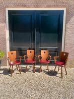 Vier vintage brutalist stoelen Vervoort jaren 60, Ophalen, Brutalisme, Gebruikt, Bruin