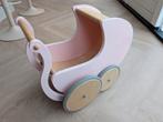 Poppenwagen / loopwagen hout roze kinderfeets, Ophalen of Verzenden, Gebruikt