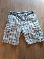 L.O.G.G. Korte Cargo Broek Geruit Blauw-Wit W36, -, -, Maat 56/58 (XL), Zo goed als nieuw