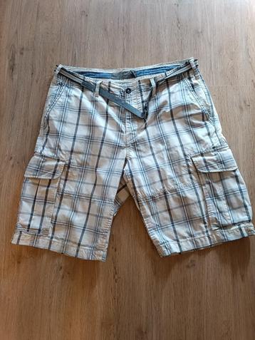 L.O.G.G. Korte Cargo Broek Geruit Blauw-Wit W36 beschikbaar voor biedingen
