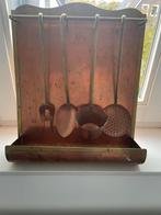 Vintage koperen keukenset – wandrek met keukengerei, Ophalen