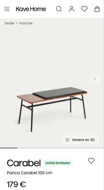 Designbank van Kave Home beschikbaar voor biedingen