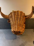Decoratieve rieten stierenkop wanddecoratie, Huis en Inrichting, Woonaccessoires | Wanddecoraties, Ophalen, Zo goed als nieuw