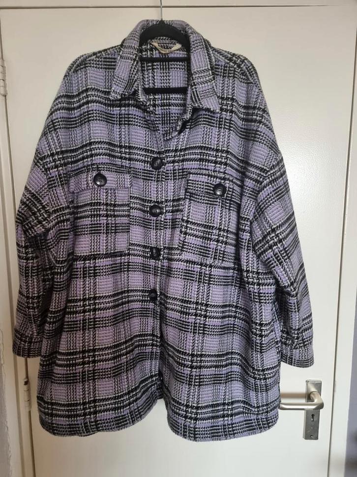 Studio Untold Shacket Lila Ruit 54-56, Kleding | Dames, Grote Maten, Gedragen, Paars, Ophalen of Verzenden
