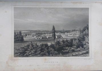 113 / Arnhem vanaf de landzijde gezien Gravure uit 1860 beschikbaar voor biedingen