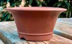 Bonsai pot rond bruin ongeglazuurd aardewerk 10,8x5,4, Tuin en Terras, Rond, Ophalen of Verzenden, Zo goed als nieuw, Aardewerk