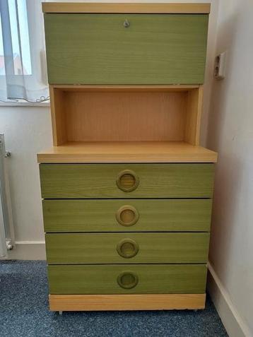 Space age kinderbureau bureau met ronde grepen 60s beschikbaar voor biedingen
