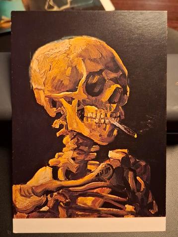 Postkaart van Gogh Schedel met brandende sigaret beschikbaar voor biedingen
