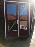Merbau tuin terras deuren met thermopane 170 x 236 cm hoog, Deurkozijn, Zo goed als nieuw, Hout, Ophalen