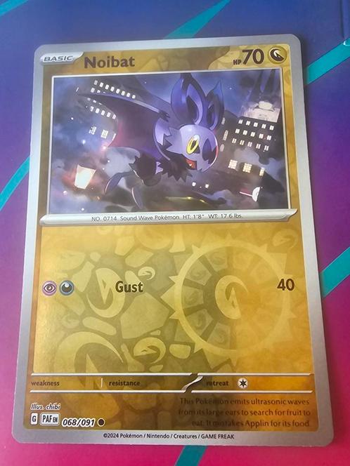 Pokémon kaart - Paldean Fates - Noibat 68/91 reverse common, Hobby en Vrije tijd, Verzamelkaartspellen | Pokémon, Nieuw, Losse kaart