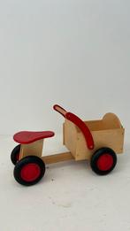 Houten loop bakfiets New Classic Toys, Kinderen en Baby's, Speelgoed | Buiten | Voertuigen en Loopfietsen, Gebruikt, Ophalen