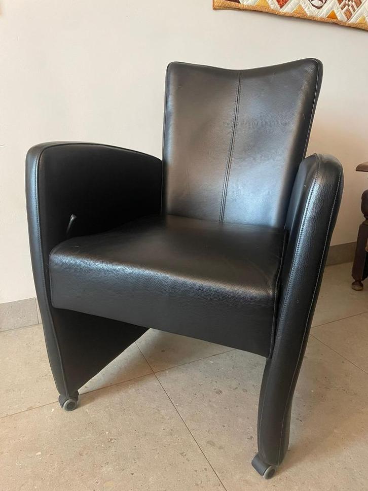 Eetkamerstoelen – set van 6 (eventueel 8), Huis en Inrichting, Stoelen, Gebruikt, Vijf, Zes of meer stoelen, Leer, Zwart, Ophalen