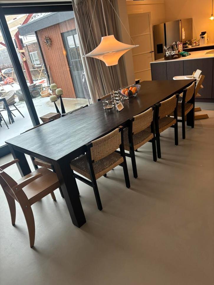 Eettafel wenge look grote tafel - 280 cm, Huis en Inrichting, Tafels | Eettafels, Gebruikt, 100 tot 150 cm, 150 tot 200 cm, Vijf personen of meer