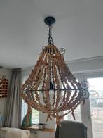 Ibiza boho trendy houten kralen kroonluchter !, Huis en Inrichting, Lampen | Kroonluchters, Ophalen, Zo goed als nieuw