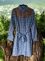 Geruite blouse glitter blauw L, Maat 42/44 (L), Nieuw, Voyelles, Verzenden