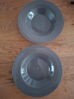 Grijze Diepe Borden - Set van 2, Huis en Inrichting, Keuken | Servies, Ophalen, Keramiek, Zo goed als nieuw, Bord(en)