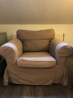 Heerlijk zittende EKTORP Ikea fauteuil Tallmyra beige stoel, Ophalen, Landelijk vintage brocante, 75 tot 100 cm, Zo goed als nieuw
