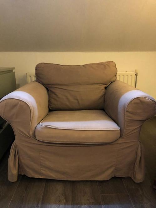 Heerlijk zittende EKTORP Ikea fauteuil Tallmyra beige stoel, Huis en Inrichting, Fauteuils, Zo goed als nieuw, Stof, 100 tot 125 cm