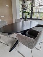 Ovale eettafel 200x100 cm zgan, Ophalen, Eikenhout, 100 tot 150 cm, 200 cm of meer