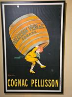 Antiek affiche poster Cognac Pellisson, Met lijst, Reclame, A1 t/m A3, Zo goed als nieuw