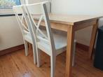 Ikea Grenen Tafel + 4 Witte Stoelen, Huis en Inrichting, Ophalen of Verzenden