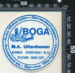 Sticker: Boga Auto Materialen Gereedschappen - Boxmeer, Ophalen of Verzenden, Zo goed als nieuw, Auto of Motor